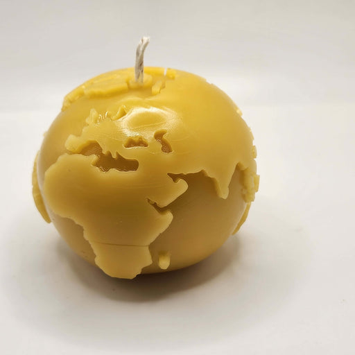 SAVAGE BEE-CHES® Earth Globe Beeswax Candle – 6.9 oz Antique White