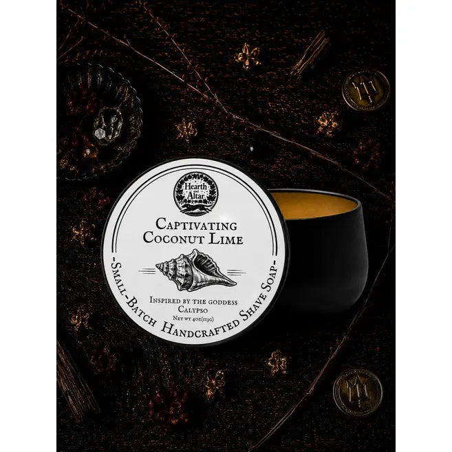 Hearth and Altar Hearth and Altar Captivating Coconut Lime - Shave Soap 4 Oz Shaving & Grooming Black