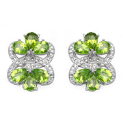 Bids.com 8.77 Carat Genuine Peridot & White Topaz .925 Sterling Silver Earrings Earrings White Smoke Default Title