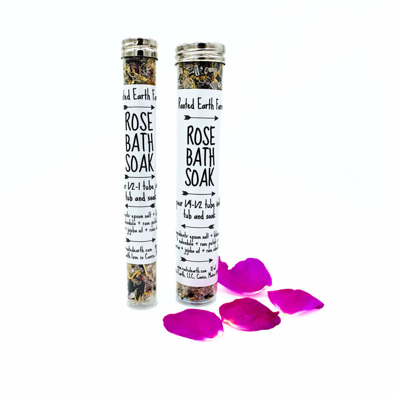 Rooted Earth Farm + Apothecary Rose Bath Soak Bath Teas + Soaks White Smoke 40 ml,75 ml