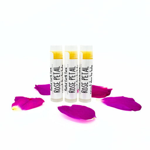 Rooted Earth Farm + Apothecary Rose Petal Lip Balm Lip Balms + Tints White Smoke 1 lip balm,3 lip balms