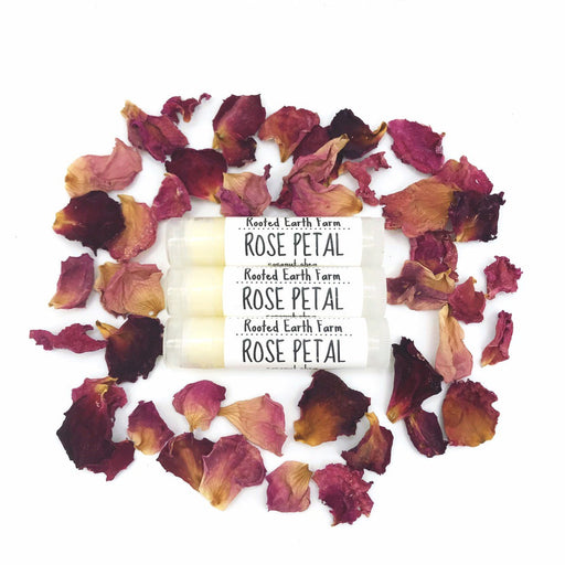 Rooted Earth Farm + Apothecary Rose Petal Lip Balm Lip Balms + Tints White Smoke 1 lip balm,3 lip balms