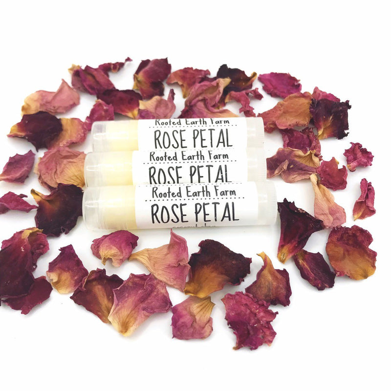Rooted Earth Farm + Apothecary Rose Petal Lip Balm Lip Balms + Tints White Smoke 1 lip balm,3 lip balms