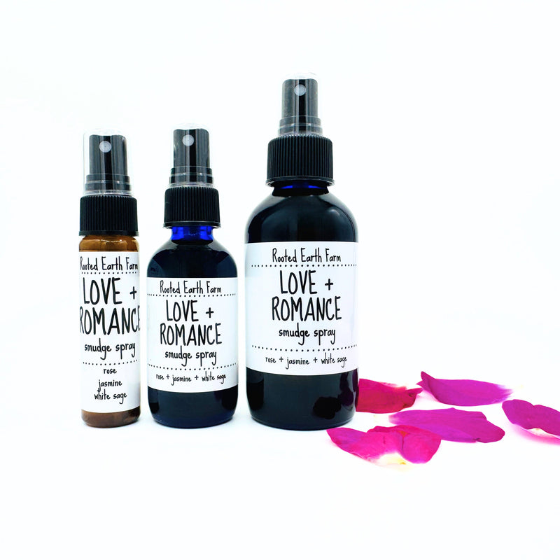 Rooted Earth Farm + Apothecary Love + Romance Smudge Spray Smudge Sprays White Smoke 1 oz,2 oz,4 oz
