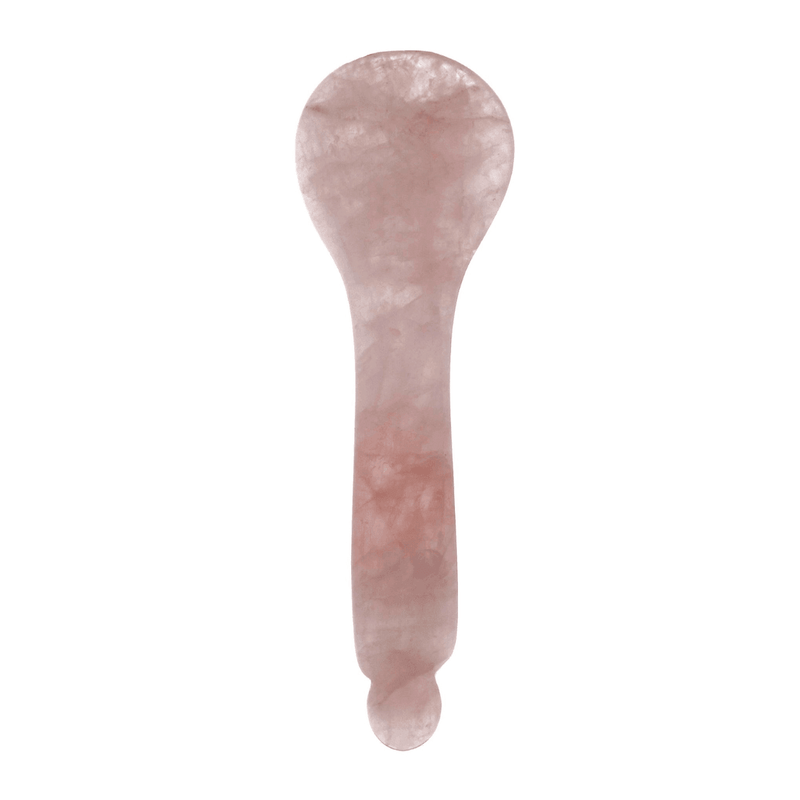 ZAQ Skin & Body Rose Quartz Gua Sha Spoon White Smoke