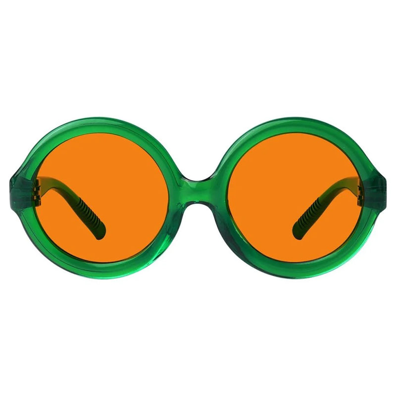 eyekeeper.com Round 100% Blue Light Blocking Orange Glasses Metalless Screwless R2313-B98 Eyeglasses White Smoke Green / without magnification