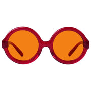 eyekeeper.com Round 100% Blue Light Blocking Orange Glasses Metalless Screwless R2313-B98 Eyeglasses White Smoke Red / without magnification