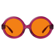 eyekeeper.com Round 100% Blue Light Blocking Orange Glasses Metalless Screwless R2313-B98 Eyeglasses White Smoke Purple Red / without magnification
