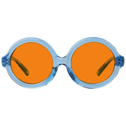 eyekeeper.com Round 100% Blue Light Blocking Orange Glasses Metalless Screwless R2313-B98 Eyeglasses White Smoke Light Blue / without magnification