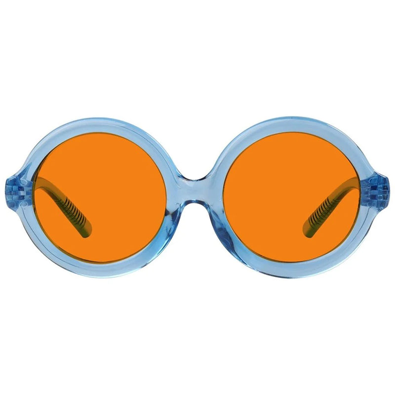 eyekeeper.com Round 100% Blue Light Blocking Orange Glasses Metalless Screwless R2313-B98 Eyeglasses White Smoke Light Blue / without magnification