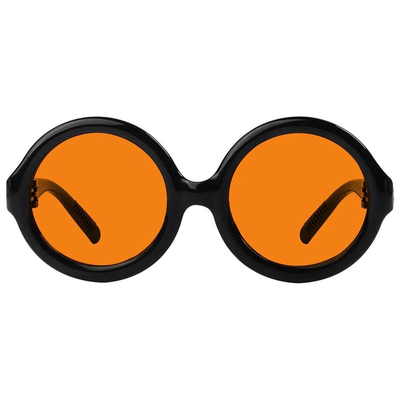 eyekeeper.com Round 100% Blue Light Blocking Orange Glasses Metalless Screwless R2313-B98 Eyeglasses White Smoke Black / without magnification