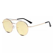 eyekeeper.com Round Anti Blue Light Glasses Yellow Lenses Eyewear LX19029-BB60 Eyeglasses White Smoke Gold Black / without magnification