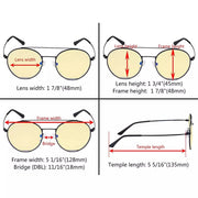 eyekeeper.com Round Anti Blue Light Glasses Yellow Lenses Eyewear LX19029-BB60 Eyeglasses White Smoke Black / without magnification,Gold Black / without magnification,Gold Red / without magnification
