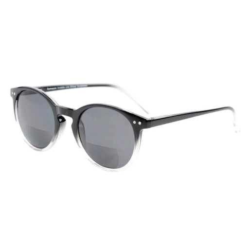 eyekeeper.com Round Bifocal Reading Sunglasses S005 Eyeglasses White Smoke Black Clear / +1.00