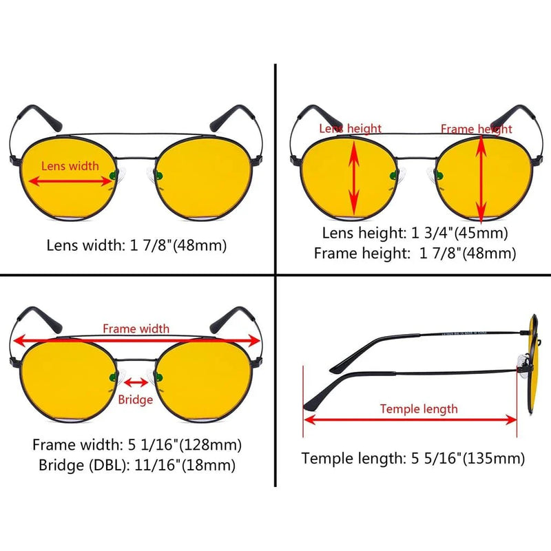 eyekeeper.com Round Blue Light Blocking Eyeglasses LX19029-BB90 Eyeglasses White Smoke Black / without magnification,Gold Black / without magnification,Gold Red / without magnification