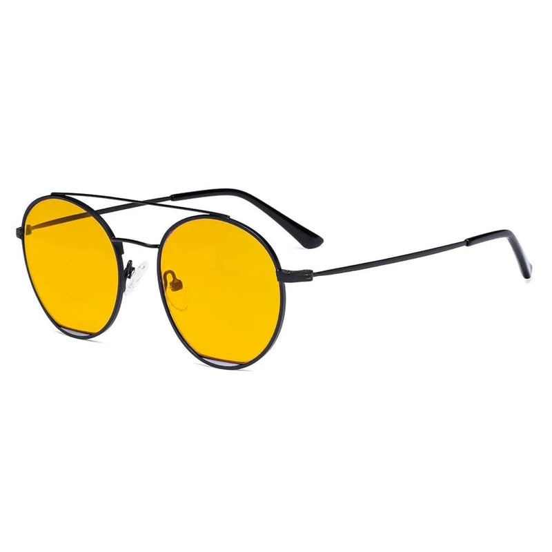 eyekeeper.com Round Blue Light Blocking Eyeglasses LX19029-BB90 Eyeglasses White Smoke Black / without magnification