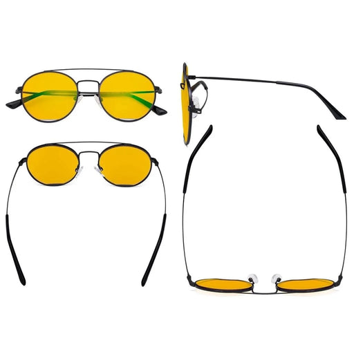 eyekeeper.com Round Blue Light Blocking Eyeglasses LX19029-BB90 Eyeglasses White Smoke Black / without magnification,Gold Black / without magnification,Gold Red / without magnification
