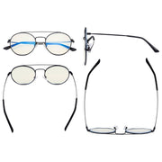 eyekeeper.com Round Blue Light Filter Eyeglasses LX19029-BB40 Eyeglasses Dark Slate Gray Black / without magnification,Gold Black / without magnification,Gold Red / without magnification