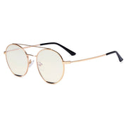 eyekeeper.com Round Blue Light Filter Eyeglasses LX19029-BB40 Eyeglasses Antique White Gold Black / without magnification