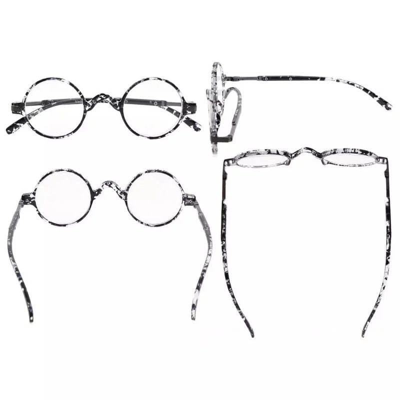 eyekeeper.com Round Reading Glasses R077B Eyeglasses White Smoke Black White Tortoise / +3.00,Black White Tortoise / +3.75,Grey Stripe / +0.50,Grey Stripe / +2.75,Black / +2.00,Black / +2.25,Black / +3.00,Black / +3.50,Black / +4.00,Brown Tortoise / +1.00,Brown Tortoise / +3.25,Brown Tortoise / +4.00,Grey Tortoise / +2