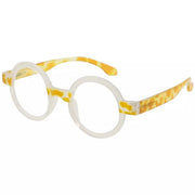 eyekeeper.com Round Reading Glasses with Tortoise Temples Unique Fun Readers R2007Z Eyeglasses White Smoke Tortoise Yellow / without magnification,Tortoise Yellow / +0.50,Tortoise Yellow / +0.75,Tortoise Yellow / +1.00,Tortoise Yellow / +1.25,Tortoise Yellow / +1.50,Tortoise Yellow / +1.75,Tortoise Yellow / +2.00,Tortoise Yellow / +2.25,Tortoise Yellow / +2.50