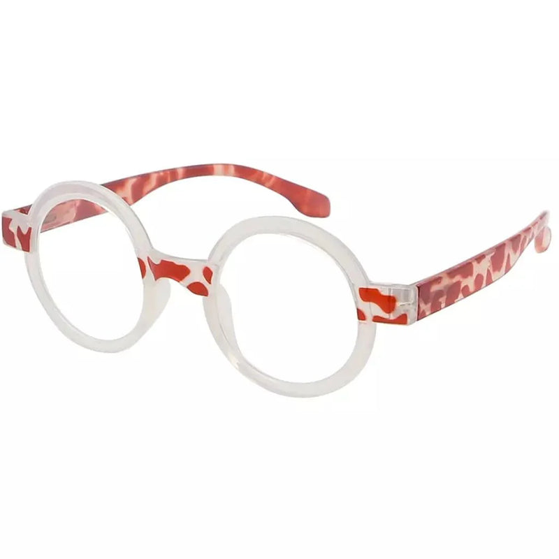 eyekeeper.com Round Reading Glasses with Tortoise Temples Unique Fun Readers R2007Z Eyeglasses White Smoke Tortoise Red / without magnification,Tortoise Red / +0.50,Tortoise Red / +0.75,Tortoise Red / +1.00,Tortoise Red / +1.25,Tortoise Red / +1.50,Tortoise Red / +1.75,Tortoise Red / +2.00,Tortoise Red / +2.25,Tortoise Red / +2.50,Tortoise Red / +2.75,Tortoise
