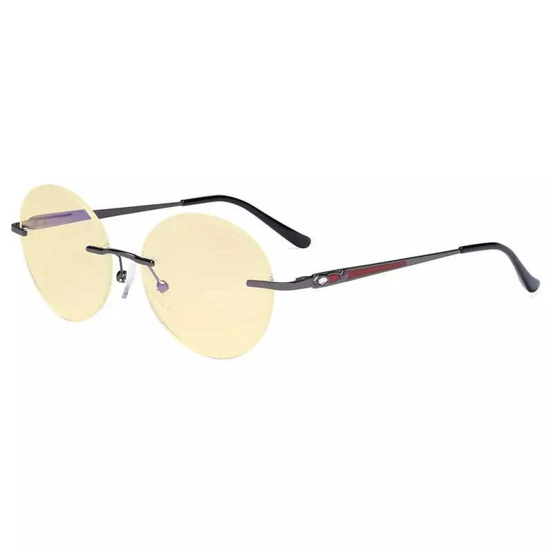 eyekeeper.com Round Rimless Blue Light Blocking Reading Glasses TMWK9910A Eyeglasses White Smoke Gunmetal / without magnification,Gunmetal / +0.50,Gunmetal / +1.00,Gunmetal / +1.25,Gunmetal / +1.50,Gunmetal / +1.75,Gunmetal / +2.00,Gunmetal / +2.25,Gunmetal / +2.50,Gunmetal / +3.00,Gunmetal / +3.50