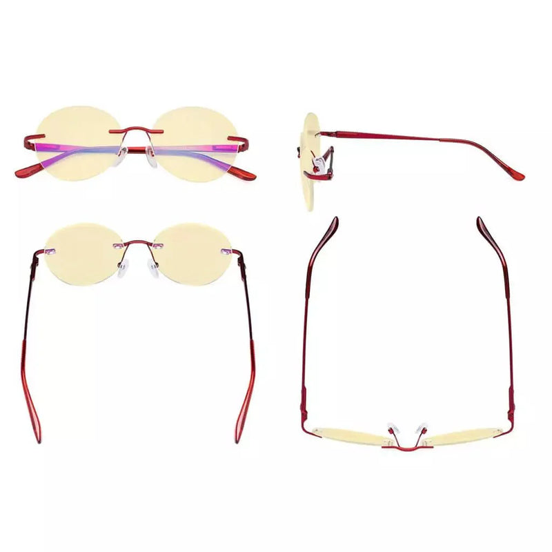 eyekeeper.com Round Rimless Blue Light Blocking Reading Glasses TMWK9910A Eyeglasses White Smoke Black / without magnification,Black / +0.50,Black / +1.00,Black / +1.25,Black / +1.50,Black / +1.75,Black / +2.00,Black / +2.25,Black / +2.50,Black / +3.00,Black / +3.50,Blue / without magnification,Blue / +0.50,Blue / +1.00,Blue / +1.25,Blue / +1.50,Blue