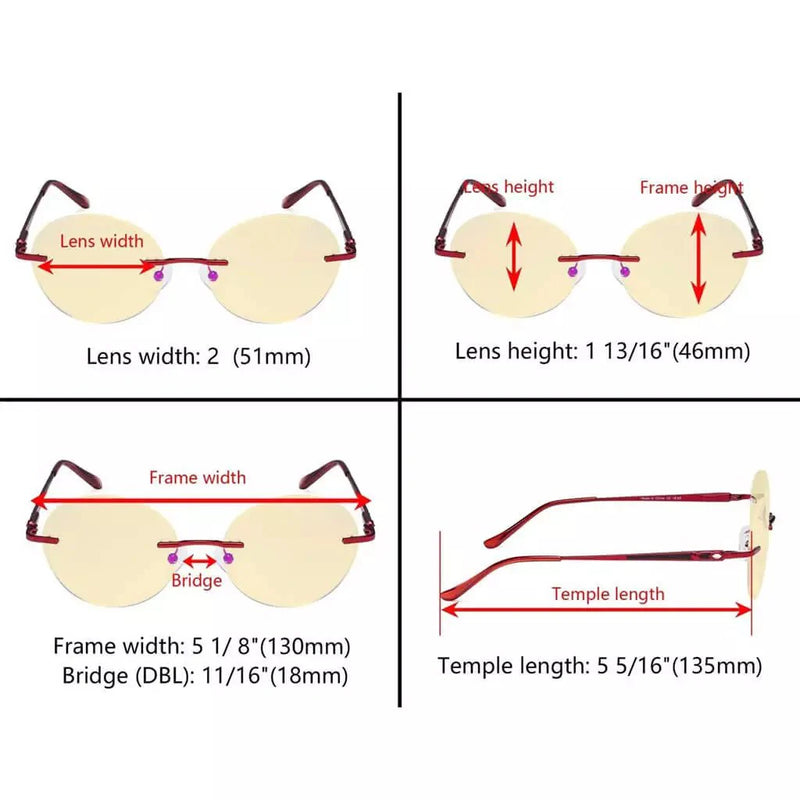 eyekeeper.com Round Rimless Blue Light Blocking Reading Glasses TMWK9910A Eyeglasses White Smoke Black / without magnification,Black / +0.50,Black / +1.00,Black / +1.25,Black / +1.50,Black / +1.75,Black / +2.00,Black / +2.25,Black / +2.50,Black / +3.00,Black / +3.50,Blue / without magnification,Blue / +0.50,Blue / +1.00,Blue / +1.25,Blue / +1.50,Blue