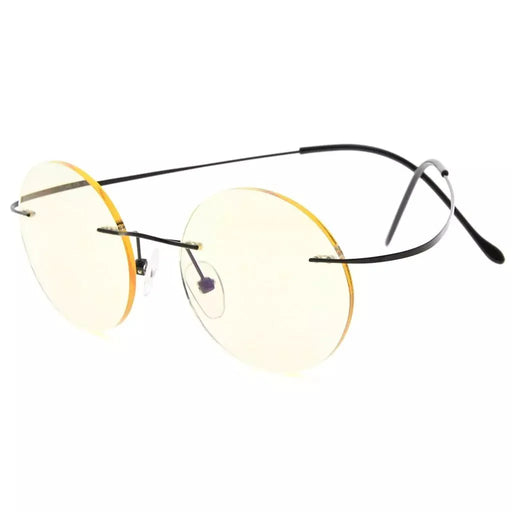 eyekeeper.com Round Rimless Blue Light Filter Reading Glasses UVR15026 Eyeglasses White Smoke Black / without magnification,Black / +1.00,Black / +1.25,Black / +1.50,Black / +1.75,Black / +2.00,Black / +3.00