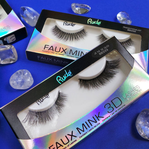 Rude Cosmetics Lush - Faux Mink 3D Lashes False Lashes Light Gray Accentuate,Transitionalist,Je Ne Se Quoi,Metamorphic,Narcissist