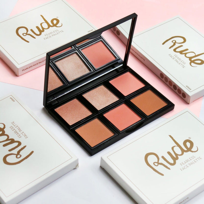 Rude Cosmetics Fearless Face Palette Face Palettes Light Gray Fearless