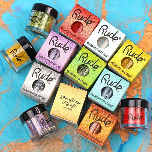 Rude Cosmetics You Glit Up My Life Glitter Loose Glitter & Pigments Medium Aquamarine Bling Bling!,Luminous Queen,Heaven's Dream,That's Hot!,True Lust