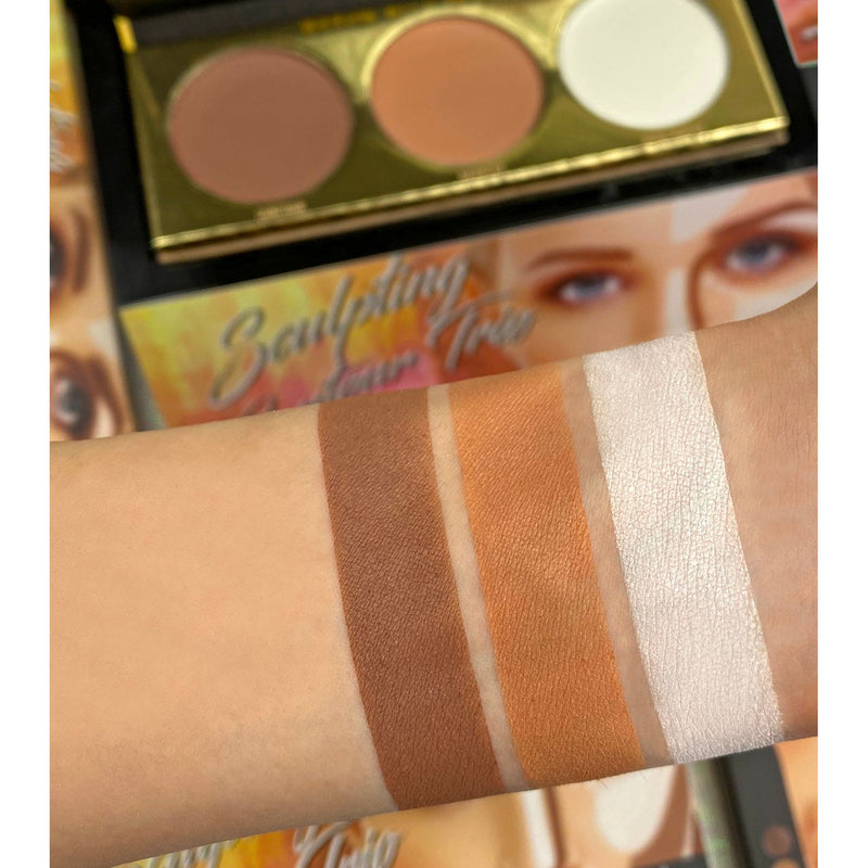 Rude Cosmetics Sculpting Contour Trio Face Palettes Rosy Brown Sculpting Contour Trio