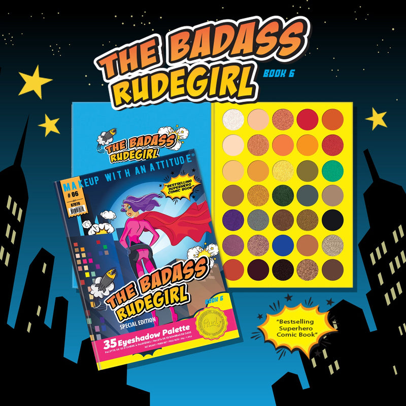 Rude Cosmetics The Badass Rudegirl 35 Eyeshadow Palette - Book 6 Eyeshadow Palettes Black The Badass Rudegirl