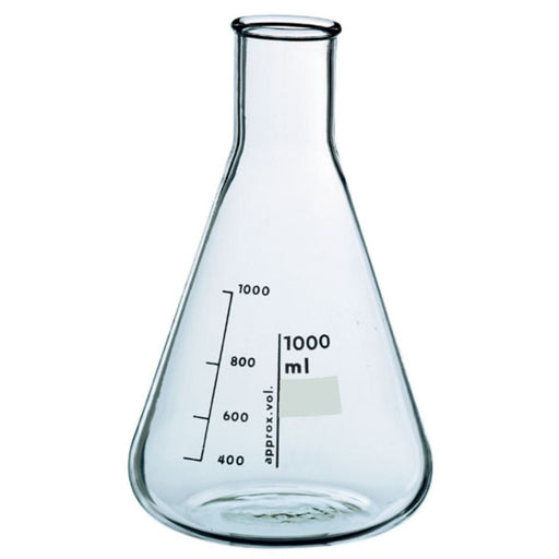 Pyrex 1000 mL (1L) Borosilicate Glass Erlenmeyer Flask Science & Laboratory White Smoke