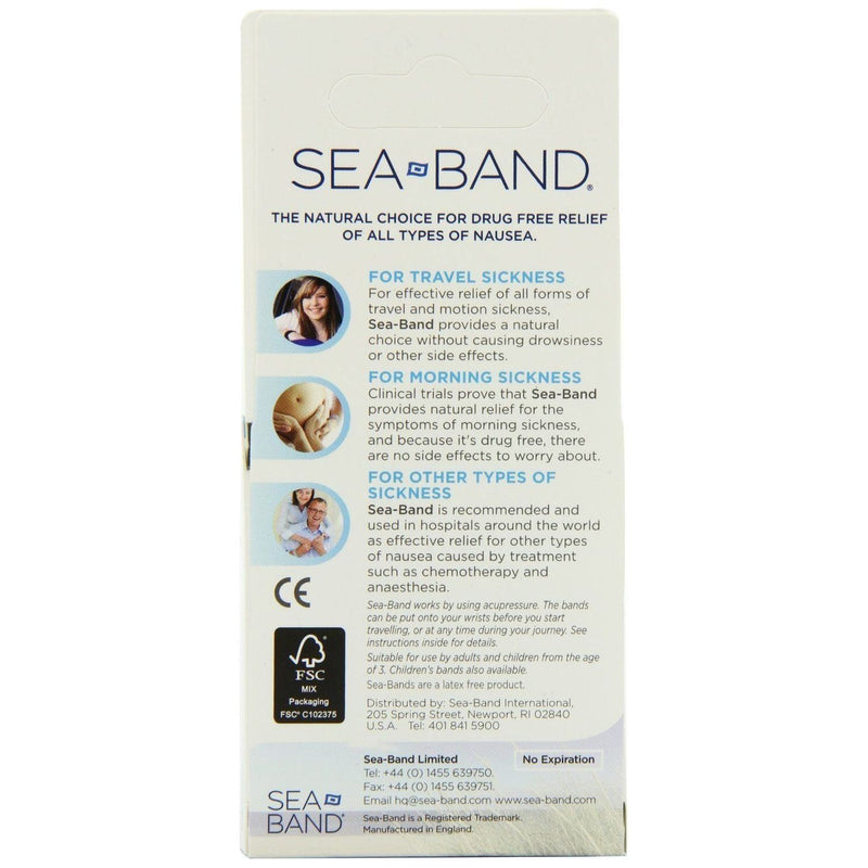 Sea-Band Sea-Band Nausea Relief Acupuncture Wrist Band 2 Oz Acupuncture Wrist Band Light Gray