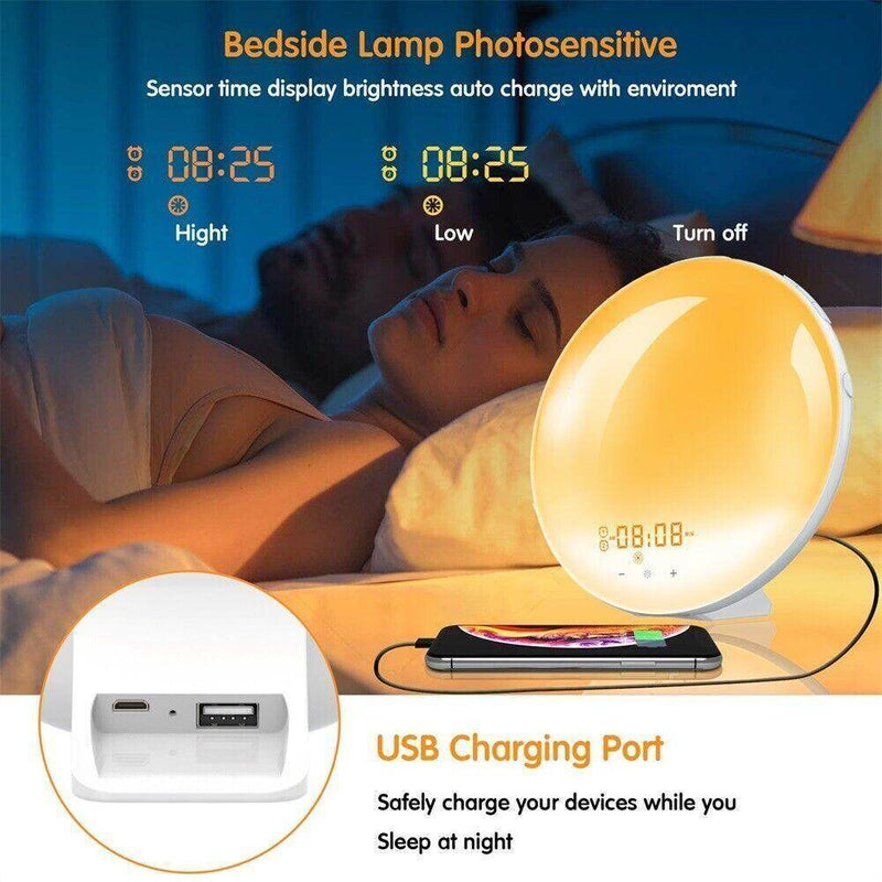 SmartPursue™ Wake Up Sunrise Simulation Alarm Clock Alarm Clocks White Smoke