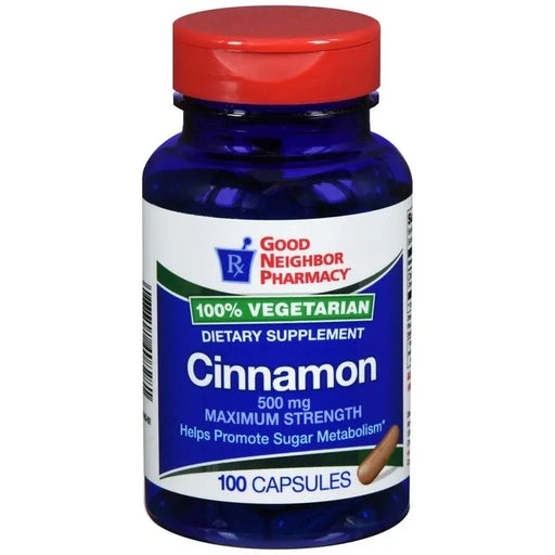 Good Neighbor Pharmacy GNP Maximum Strength Cinnamon 500mg Capsules, 100 Count Vitamins & Supplements White Smoke