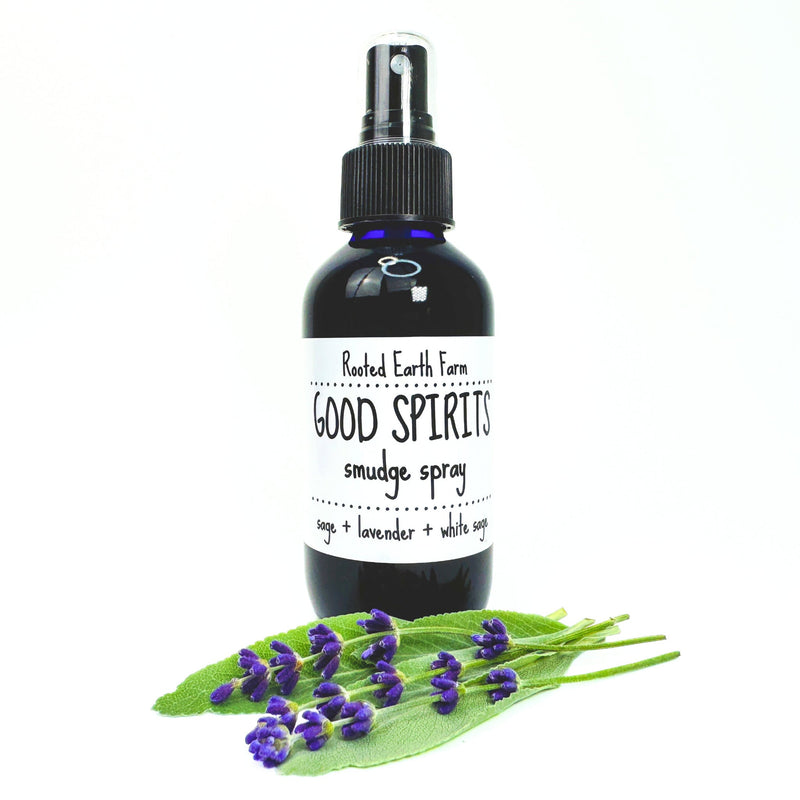 Rooted Earth Farm + Apothecary Good Spirits Smudge Spray Smudge Sprays White Smoke 1 oz,2 oz,4 oz