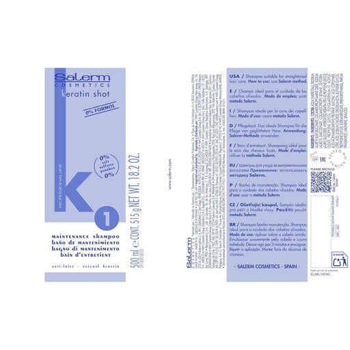 VIP Extensions Salerm Keratin Shot Sulfate-Free Shampoo 18 oz Shampoo White Smoke