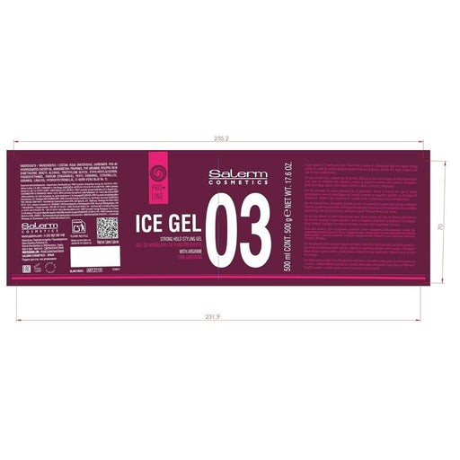 VIP Extensions Salerm Pro Line Ice Gel Strong Hold Styling Gel With Arginine 7.0 oz Styling Gel White Smoke