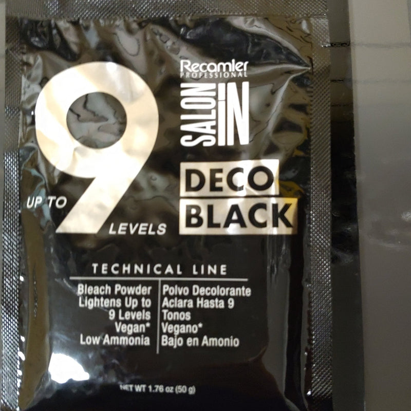VIP Extensions Salonin Deco Black Bleach Powder 1.76 oz Hair Color Developer Dark Slate Gray
