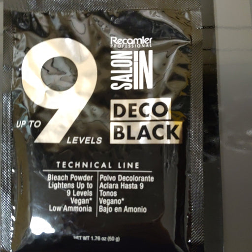 VIP Extensions Salonin Deco Black Bleach Powder 1.76 oz Hair Color Developer Dark Slate Gray