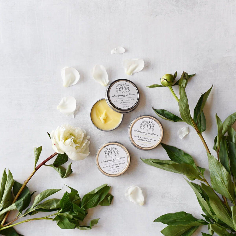 Whispering Willow Eucalyptus & Mint Hand & Cuticle Salve Lotion Light Gray
