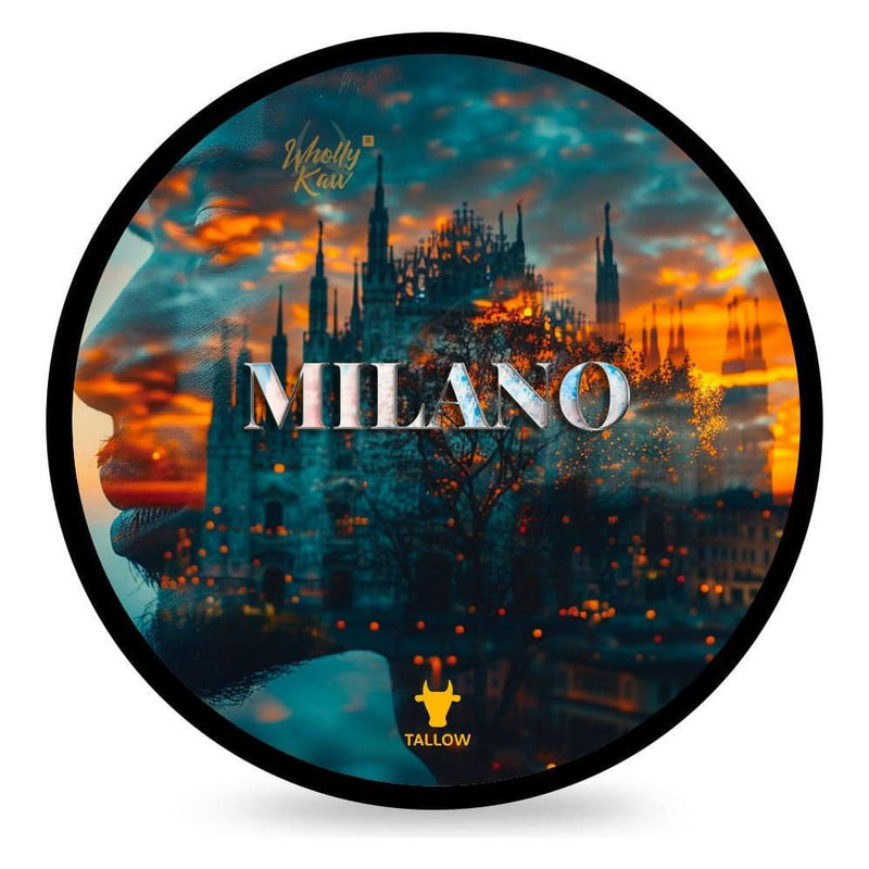 WhollyKaw Wholly Kaw Milano Shaving Collection Shaving Set White Smoke Crème Fraiche Base Tallow Shaving Soap 5.8 oz
