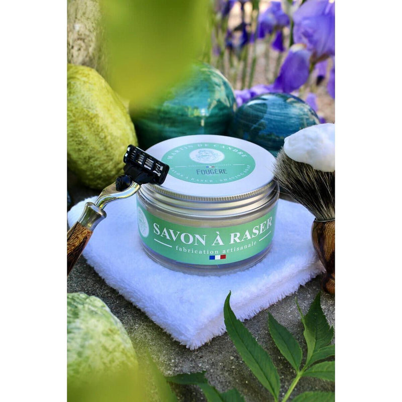 Martin de Candre Martin de Candre Fern Fougere Collection Shaving Soap Shaving Soap Dim Gray Glass Bowl 200g