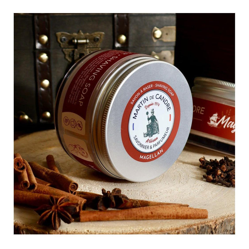 Martin de Candre Martin de Candre Magellan Shaving  Collection Shaving Soap Set Black Glass Bowl 200g
