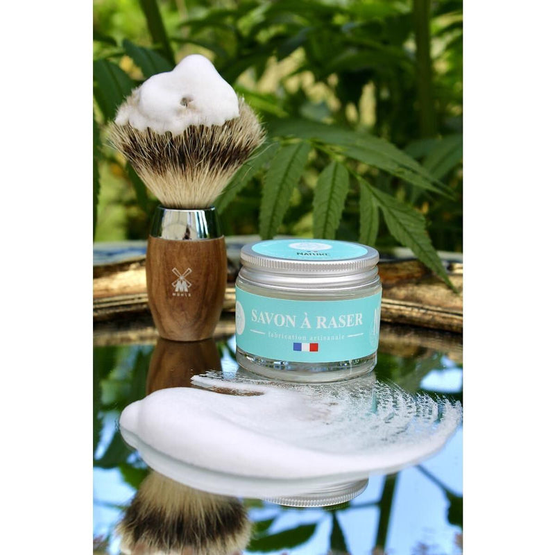Martin de Candre Martin de Candre Unscented Nature Collection Shaving Soap Shaving Soap Dark Olive Green Glass Bowl 50g