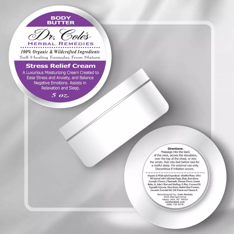 COLEHERBALS LLC 30 - Dr. Cole's Stress Relief Cream Herbal Gray